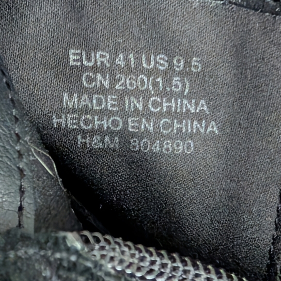 H&M Women's Black Suede Ankle Boots w/ Fringe Detail, Sz 9.5 - Picture 8 of 8